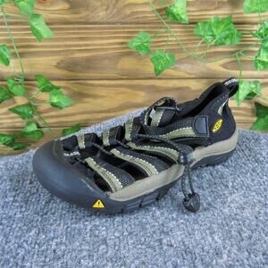 KEEN‎ Fisherman Newport Boys Y 1 Medium Sandal Black Synthetic Drawstring